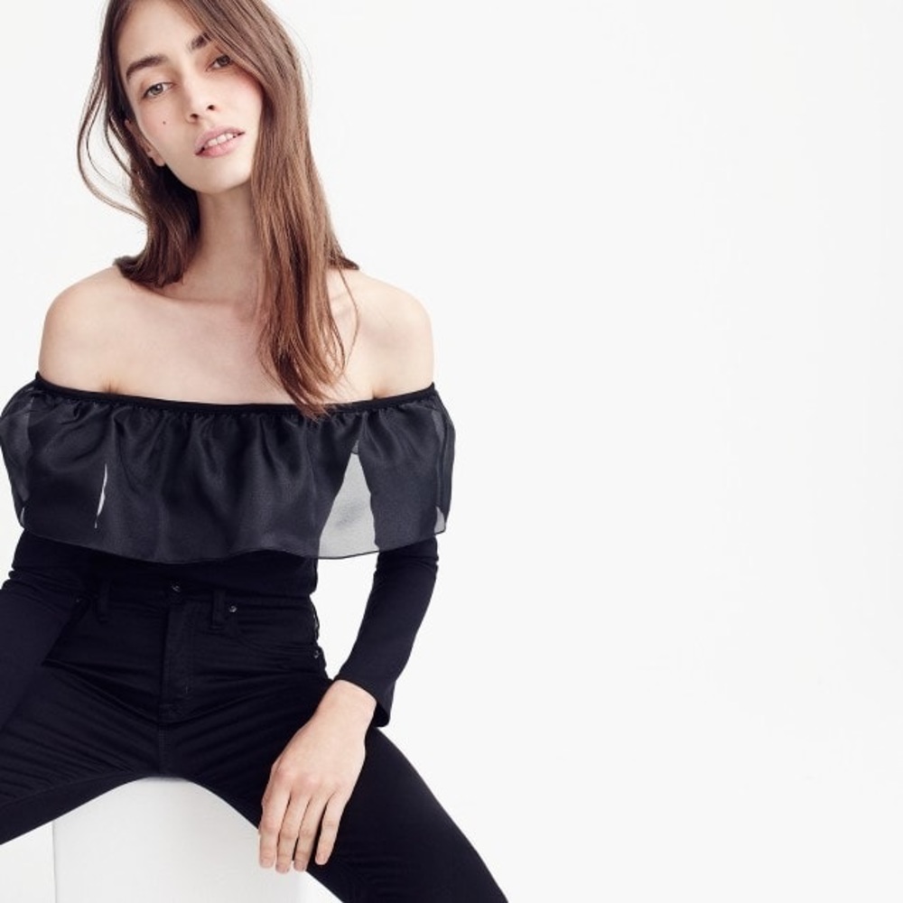 J.crew Organza Ruffle Blouse
